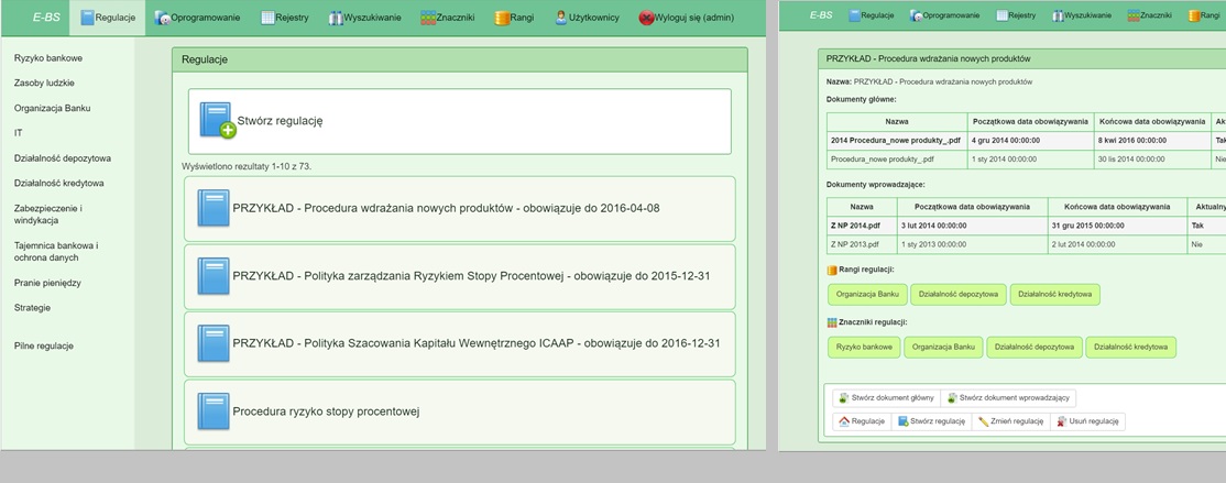 System zarządzania procedurami, oprogramowaniem użytkownika końcowego i regulacjami