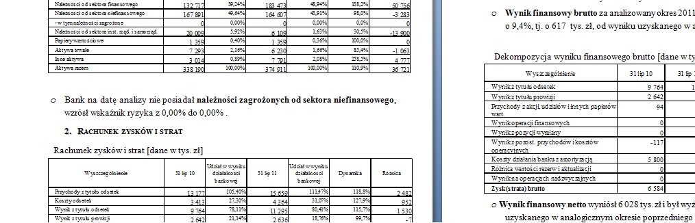 Oferowane przez firmę usługi doradcze to analizy i systemy raportowania zapewniające wsparcie procesów decyzyjnych.